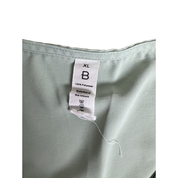 Sleeveless Light Green Tiered Button-Down Dress XL Ruffled Shoulders Polyester - Picture 3 of 4